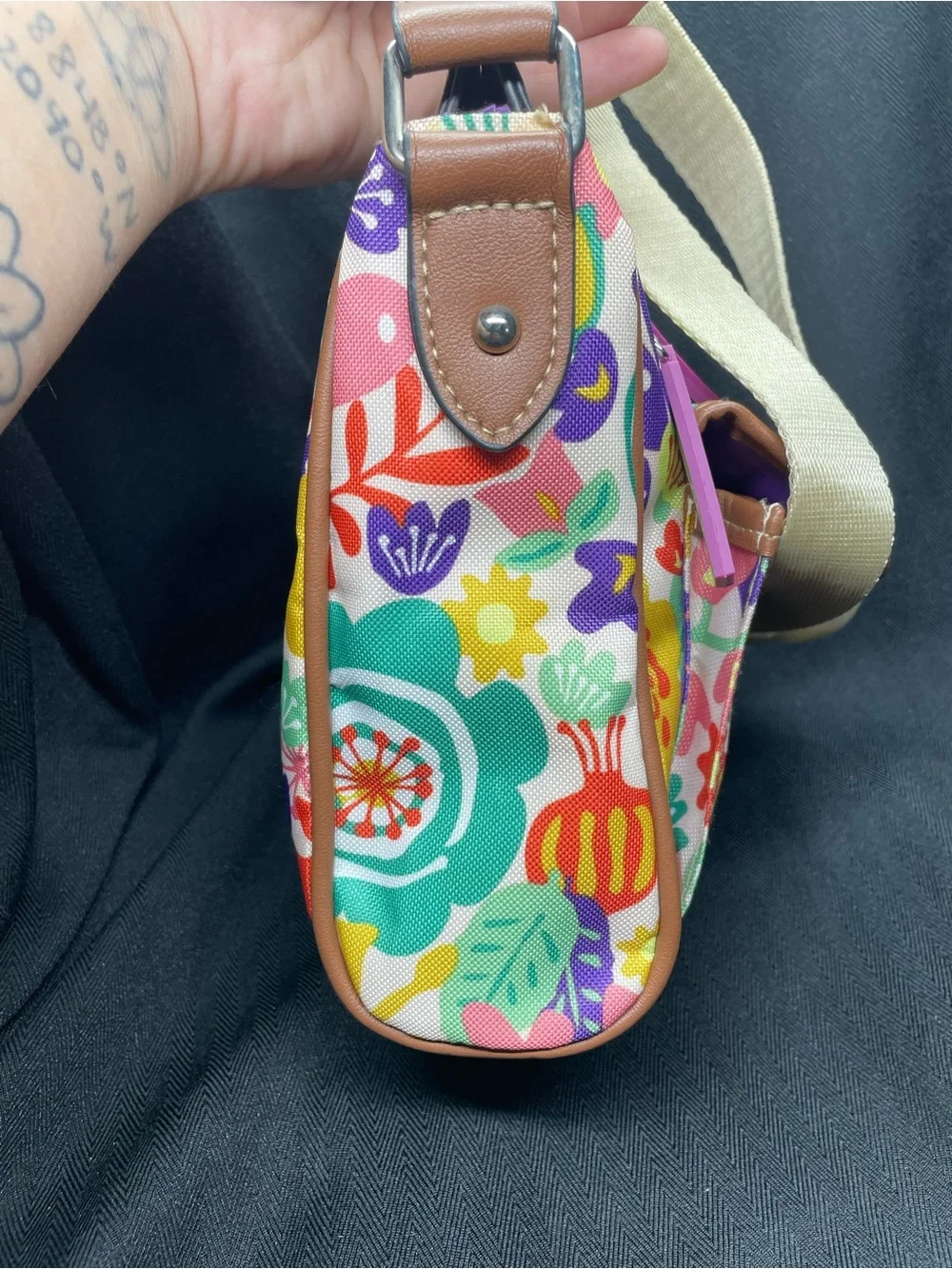 Lily Bloom Green Living Floral Crossbody Purse